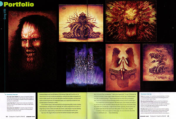 Computer Graphics World January 2007 spread
